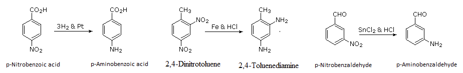 SnCl2 and HCl can be used for reducing nitro compounds to corresponding amines